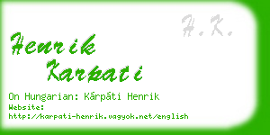 henrik karpati business card